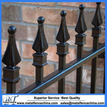 Black Powder Coated Metal Garden Fence Panels